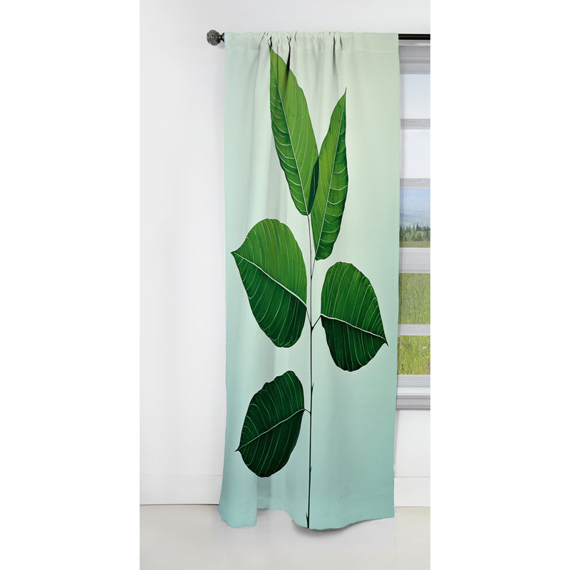 Glaspie - Rideau à feuilles - Rideau occultant à motif floral - 1 panneau, L 52 po x L 63 po