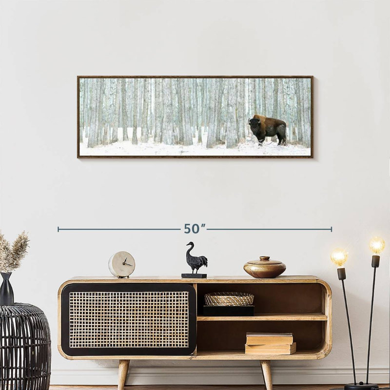 Alberta Winter, 43 po x 15 po, Floating Frame Walnut