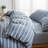 DONEUS 100% Washed Cotton Striped Duvet Cover Set Natural Linen Like Textured Bedding Set 3 Pieces with Zipper Closure-121384188-121384191