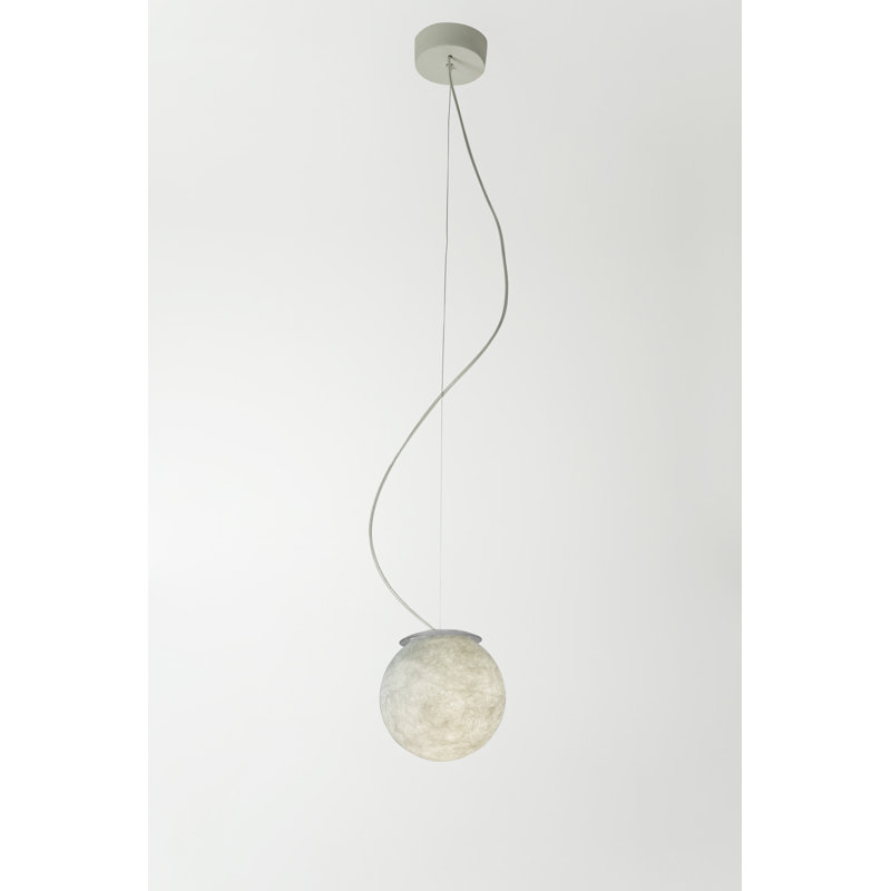 Luna 1 - Light White Sphere Pendant, 152.5cm H x 18cm W x 18cm D