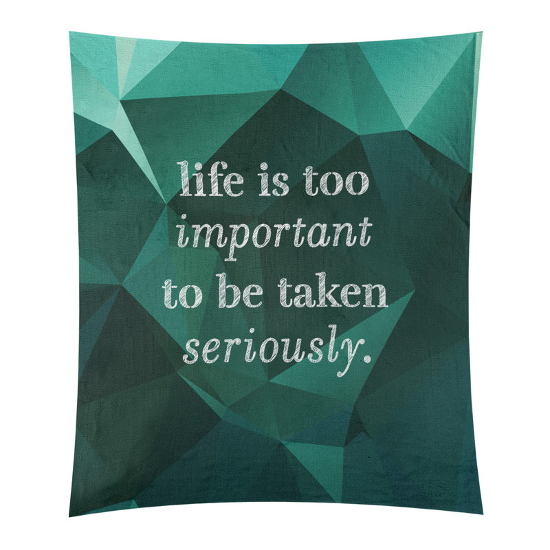 Tapisserie de levity en polyester en faux gemme et citation, H 80 po x l 68 po, Émeraude