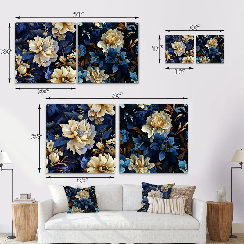 Claudia - ensemble de 2 art mural en verre acrylique, H 16 po x l 33 po