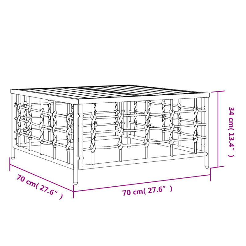 Levity Square Metal Outdoor Dining Table , 70cm cm W 70cm cm D