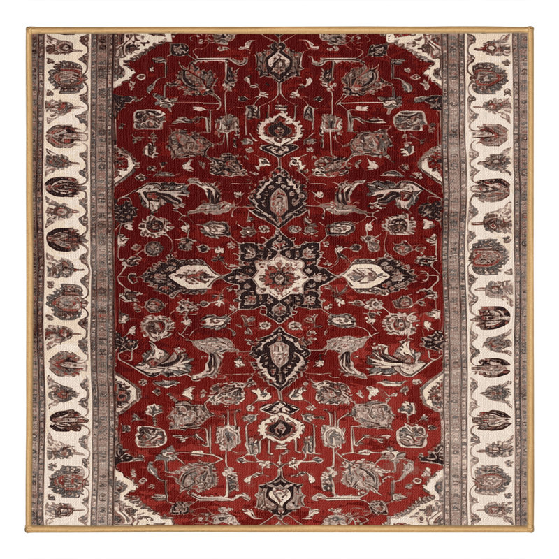 Tapis brun lavable à la machine, Carré 5 pi