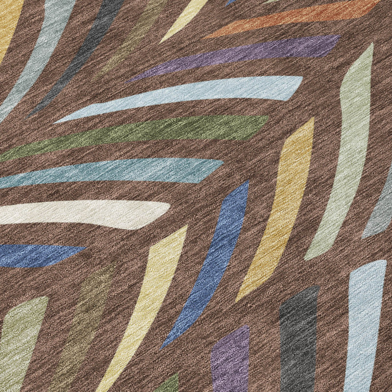 Machine Washable Indoor/Outdoor Chantille ACN2475 Mid-Century Modern Rug, Fudge, 2'3" x 7'6" Runner
