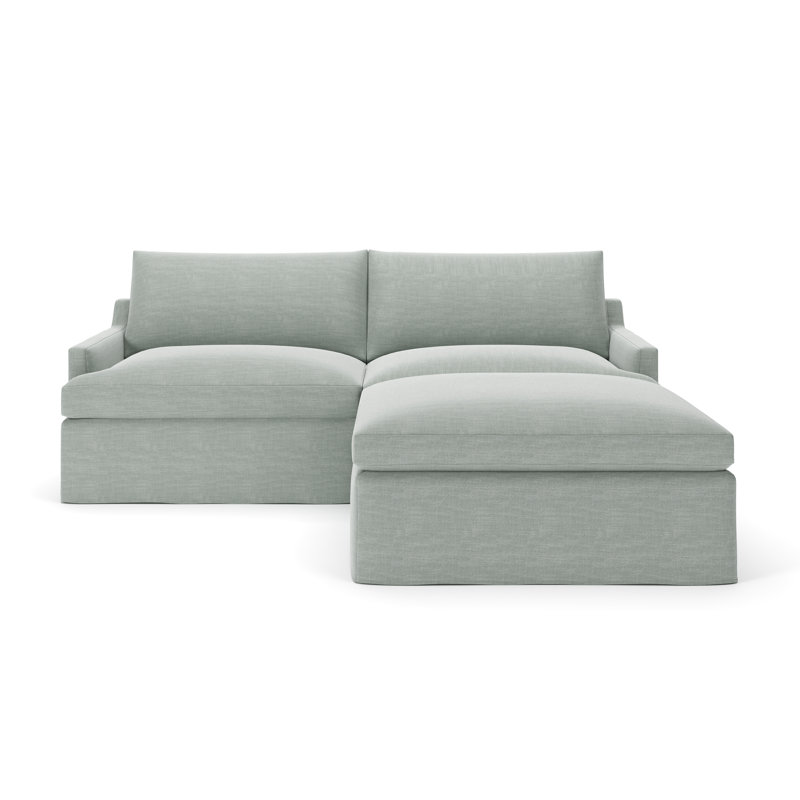 Wrenley 3-Piece Slipcovered Modular Sectional, Conversation Capri Basketweave