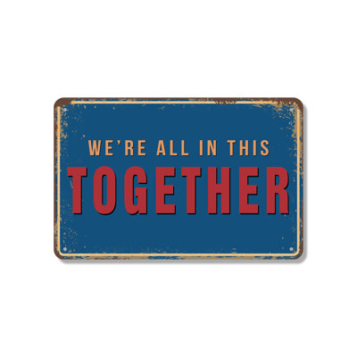 Enseigne de fantaisie en aluminium 10 po x 14 po We We All All In This Together