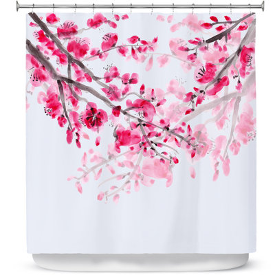 Rideau de douche simple en fleur de cerise