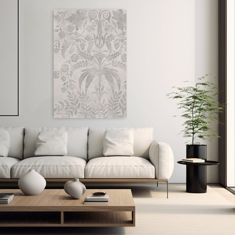 Motif floral rétro, art abstrait rétro, H 60 po x l 40 po