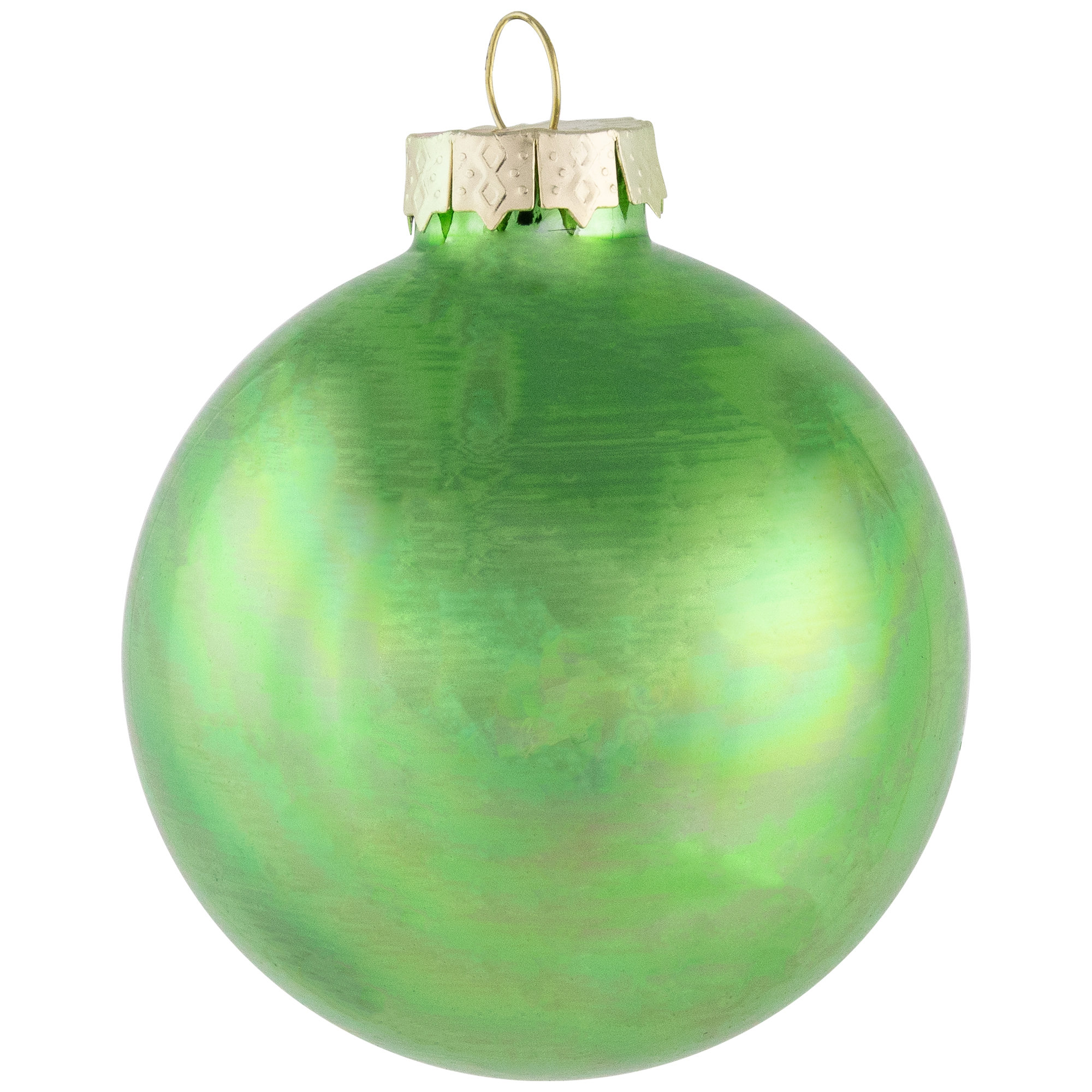 Glass Christmas Ball Ornament, Kiwi Green