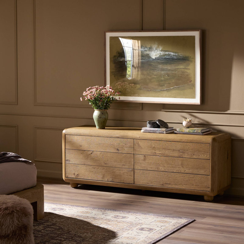 Sheldon 6 Drawer Dresser-Worn Oak