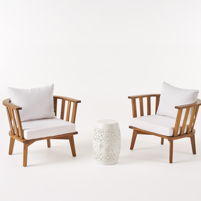 Reinhart Acacia 2 - Person Patio Conversation Set with Cushions