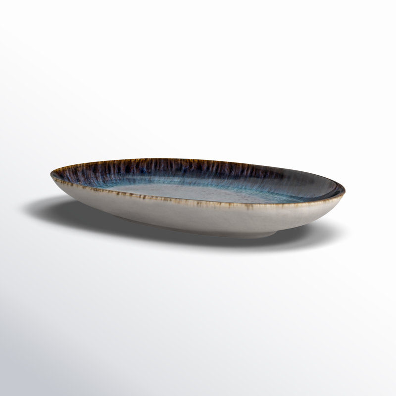 Cypress Grove Stoneware Platter, 1" H x  17" W x 11" L