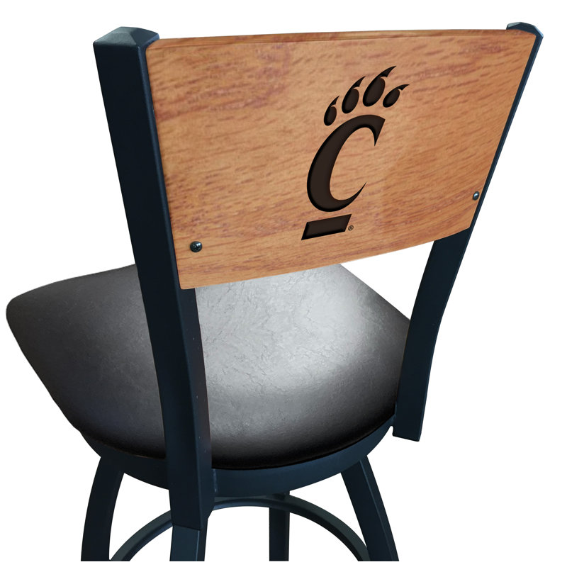 Tabouret tournant NCAA, Vinyle noir, Bearcats de Cincinnati, Tabouret de comptoir (siège d'une hauteur de 25 p