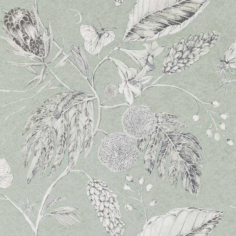 Amborella 10.05cm x 68.6cm Ivory Wallpaper Roll, Seaglass