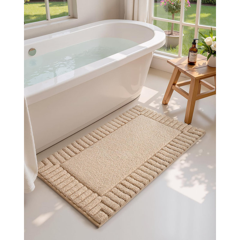 Tapis pour salle de bain en microfibre Kaziyah, 24" W x 60" L, Kaki