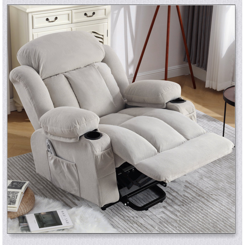Fauteuil inclinable électrique Power Lift avec chaleur et massage en tissu pour personnes âgées