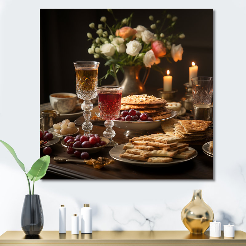 «Judais Matzah Passover Feast II», reproduction sur toile, Toile tendue, H 16 po x l 16 po x P 1 po