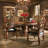 Villa Valencia Traditional Wood and Leather Dining Arm Chair