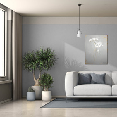  'White Floral Sketch 2' by Danhui Nai Canvas Wall Art