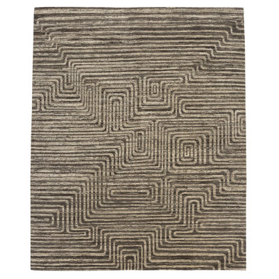 Plateau Wool Geometric Area Rug in Beige/Brown/Neutral