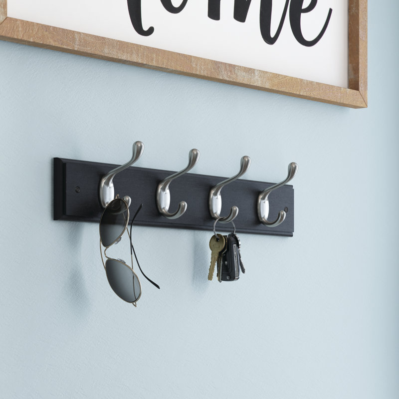 Castillon Solid Wood 4 - Hook Wall Mounted Coat Rack
