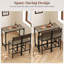 3 Pcs Bar Table & Chair Set Kitchen Table With 2 Bar Stools For Small Space