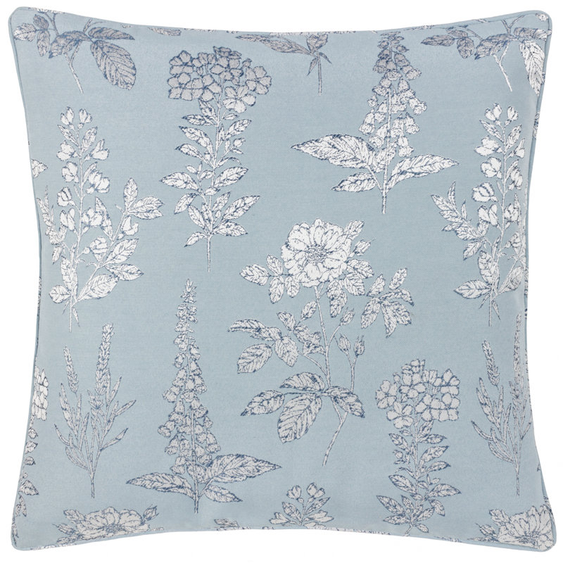 Salihah Floral Square Throw Pillow Cover, Blue
