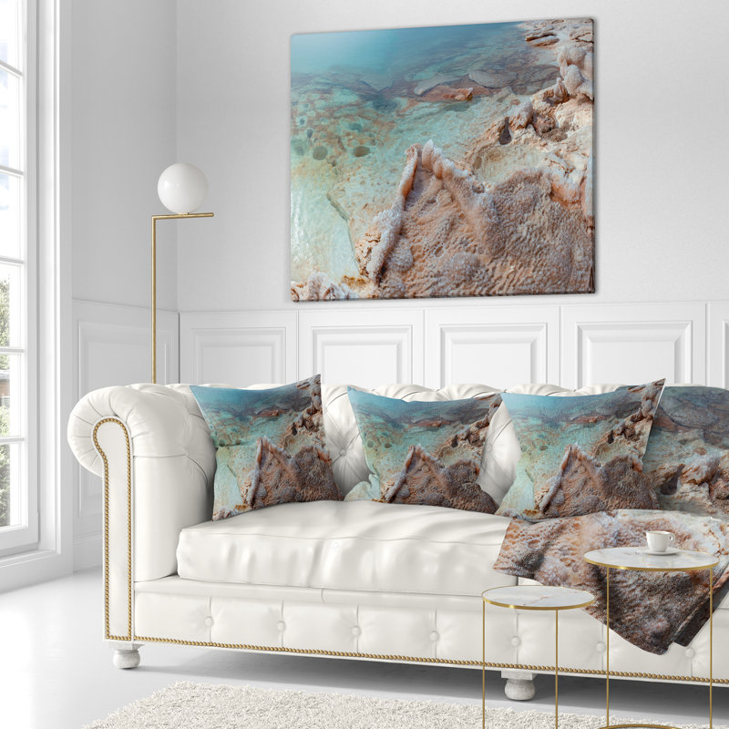 Coussin à sel paysage de mer morte avec imprimé paysage, 16 po x 1 po, Coussin décoratif