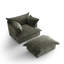 Upholstered Armchair with Footstool-783640024