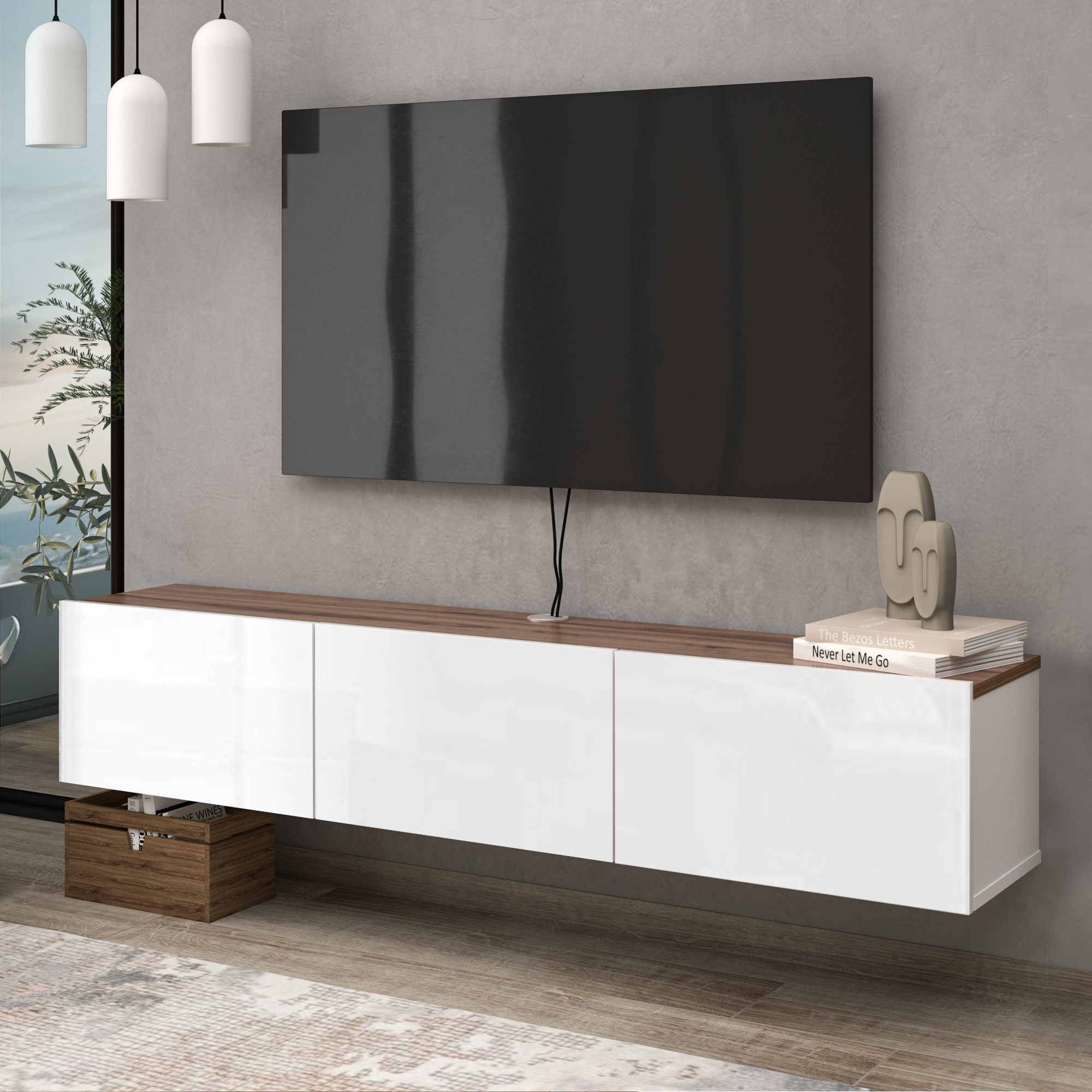 Latitude Run Ronnye Floating TV Stand for 80" TVs