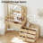 Fluted Vanity Desk With Mirror And Lights, Glass Top Makeup Vanity Table With 8 Drawers & Storage Shelves For Bedroom, Flexible Arrangement-584595961