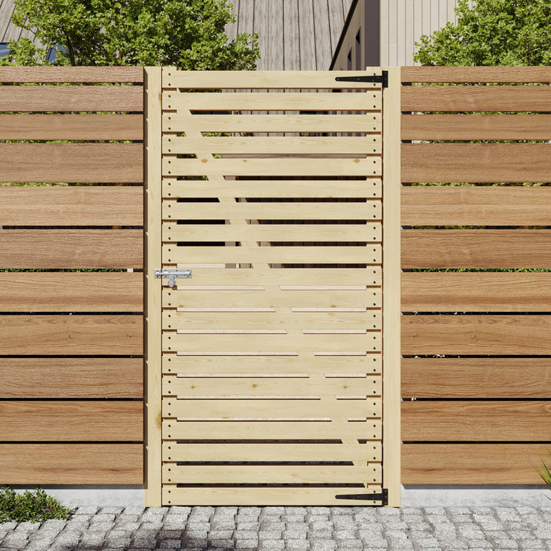 Wooden Garden Gate with Door Latch