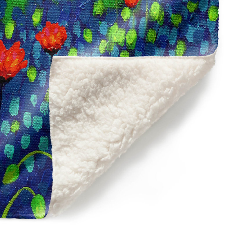 Couverture sherpa doux poppyscape, l 51 po x L 60 po