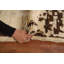 Tapis brun / noir en laine noué à la main de conception unique 6 pi 11 po x 9 pi 8 po New Age