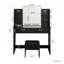 Coiffeuse moderne avec 2 tiroirs et 4 tablettes ouvertes avec miroir-1379333982