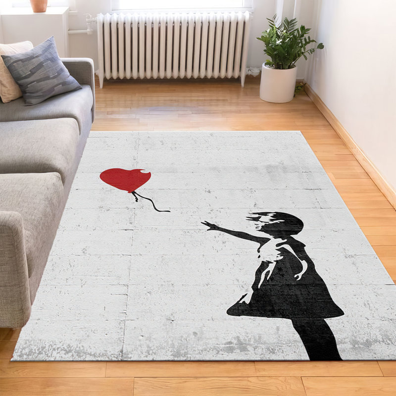 Sophisticated Non-Woven Thin Type Printed Rug Displaying an Exquisite Floral Design for Enhancing the Aesthetic Appeal of Your Interior Spaces