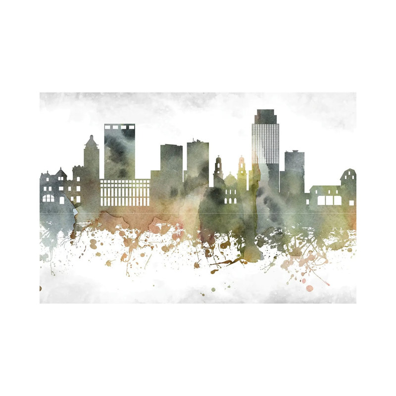 Omaha Skyline by WallDecorAddict - Wrapped Canvas Gallery-Wrapped Canvas Giclée, 30.48cm H x 45.72cm W x 1.91cm D
