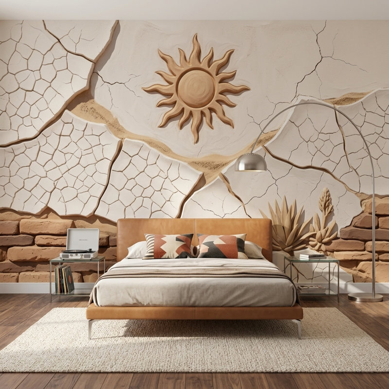 Murale de stuc en relief, Non-Woven Nonpasted, 140"x108"