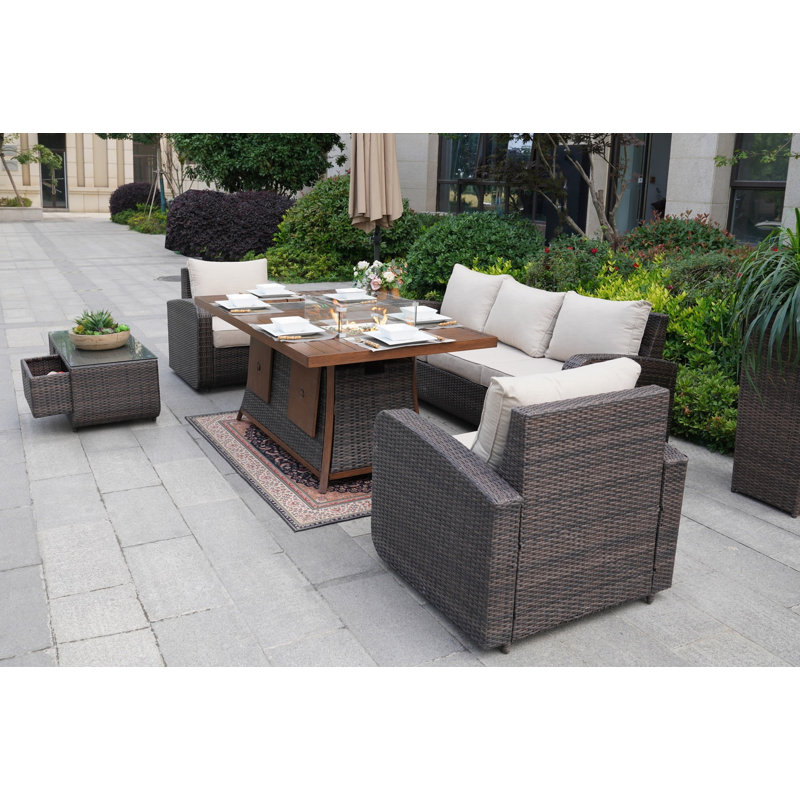 6 - Person Patio Conversation Set with Cushions