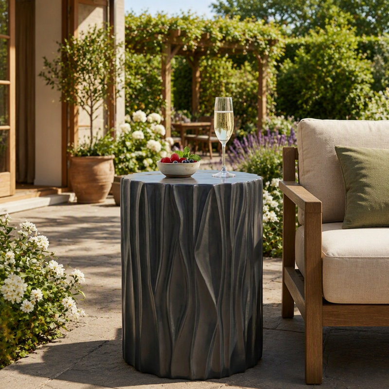 Table d'appoint Wave Wave, H 21,97 po x l 15,75 po x P 15,75 po, Noir