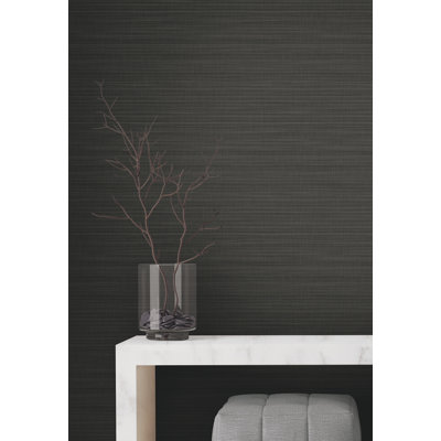 Down To Earth Charcoal Striated Wallpaper