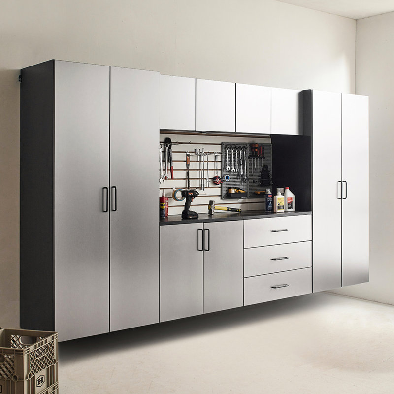 Wall Mounted Storage Cabinet, 31.55 In. W, 79.12 H, 22.29 D, Contemporary Design, Metallic Grey Finish, Function, Water And Heat , 2X Thicker Edge Sealing, E0-Grade Board, Shelf Provision, Heavy-Duty