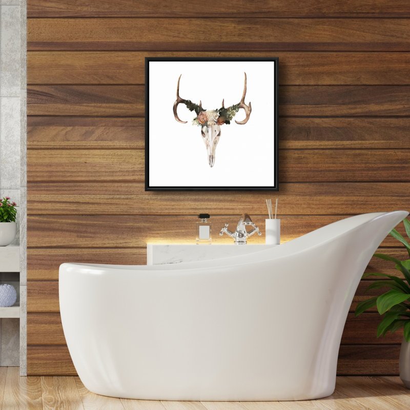 " Deer Skull With Roses "