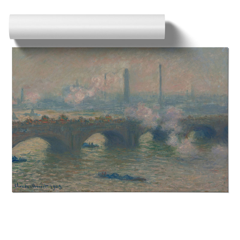 Waterloo Bridge In London Vol.3 by Claude Monet - No Frame Painting, 21cm H x 30cm W x 0.1cm D