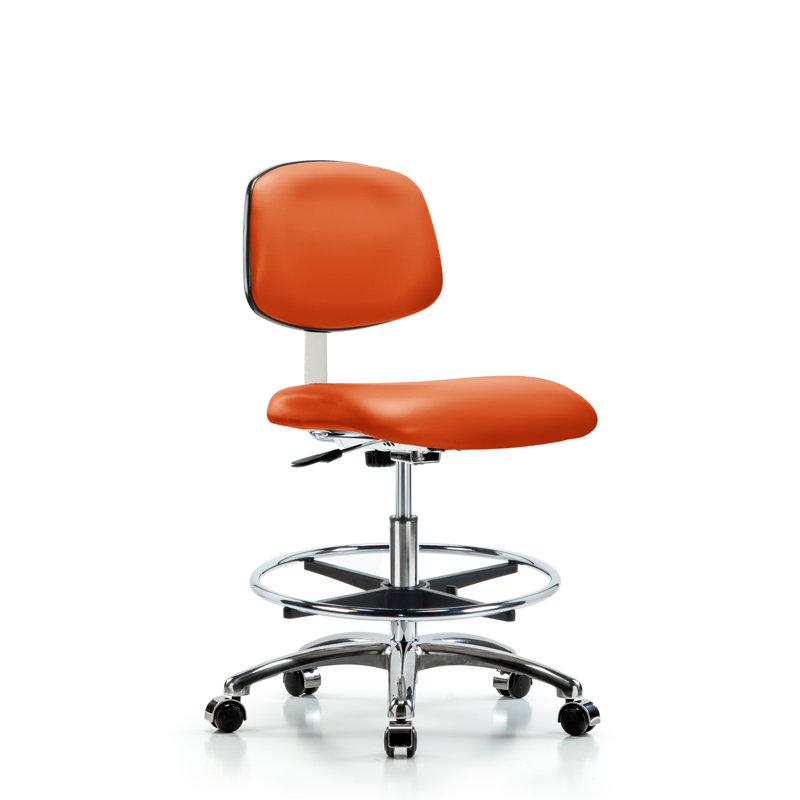 Chaise de dessin Yareli, Roulettes, Orange