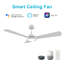 Ventilateur de plafond intelligent Brisa avec télécommande, ensemble d'éclairage inclus, fonctionne avec l'assistant Google, Amazon Alexa et les raccourcis Siri.-459234253-459234254-459234293