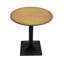 Table de salle à manger ronde en bambou pour 2 personnes - Table de bistro compacte de 67 cm avec pied en métal noir
