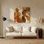 Abstrait aquarelle 7, art mural en métal brun