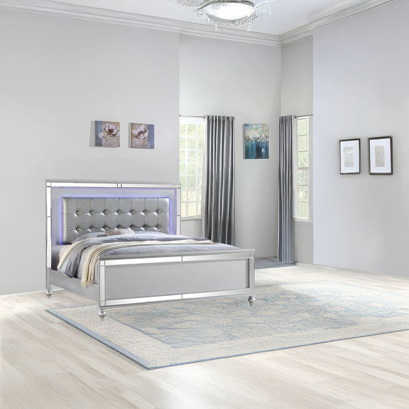 Lit tapissier standard Denard, Blanc, Très grand